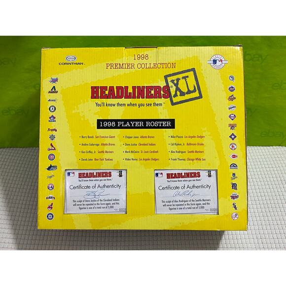 1998 Headliners XL Alex Rodriguez, David Justice, Limited to 5000 with MLB - Picture 5 of 9